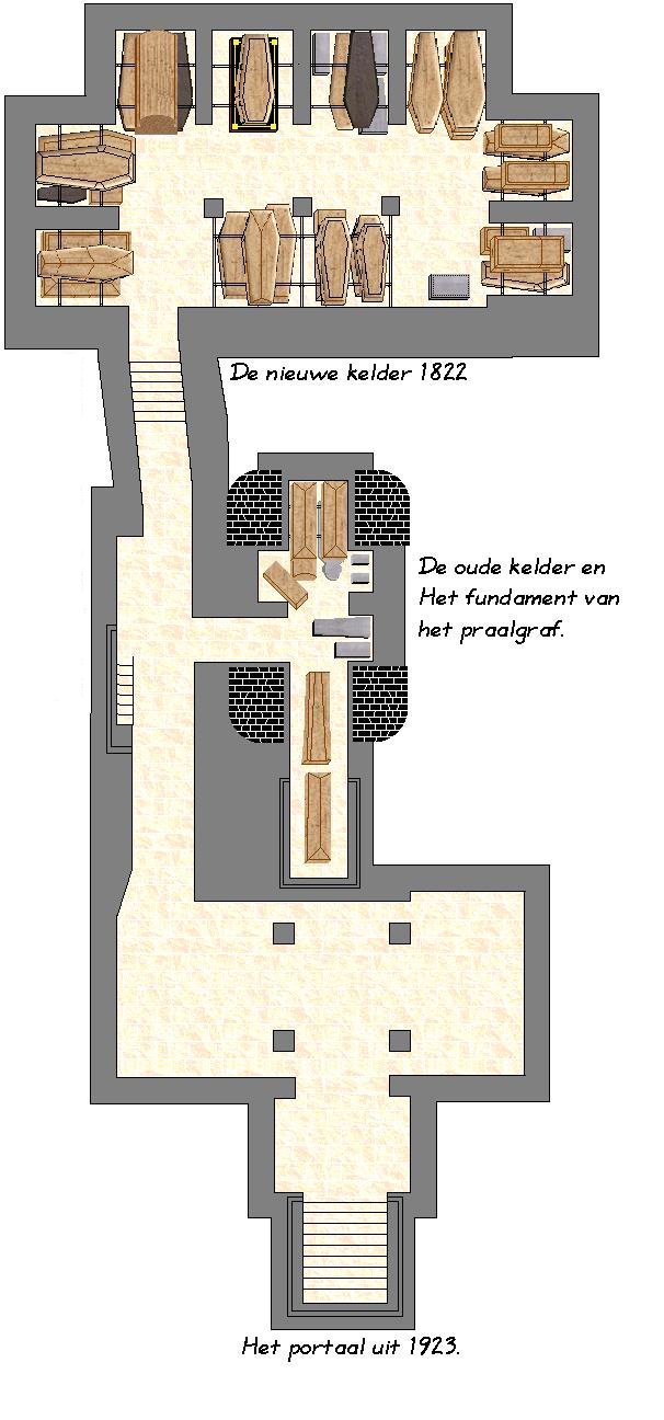 plattegrond grafkelder Nieuwe Kerk, Delft