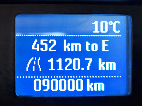 exact 90.000 km op de teller