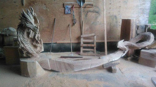 making of dragon bench