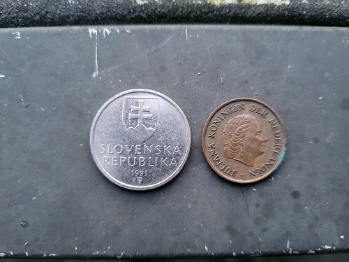 achterkant 5 slowaakse kronen en 5 cent stuiver
