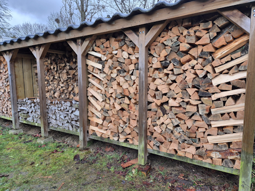 del van houthok vol met voorraad voor 2028