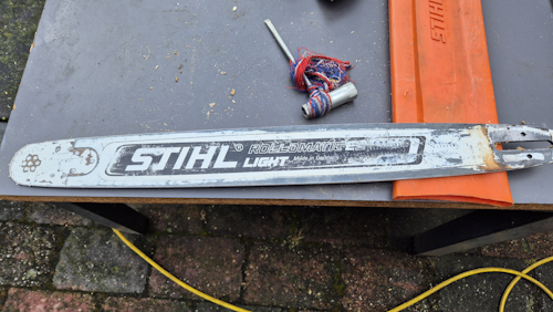 versleten stihl 1.6 mm 3/8 rollomatic es light zaagblad