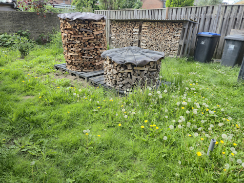 hoek achtertuin en bloembed