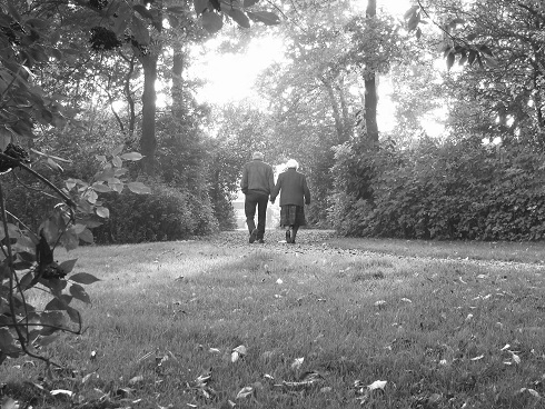 zwartwit foto echtpaar park zaltbommel